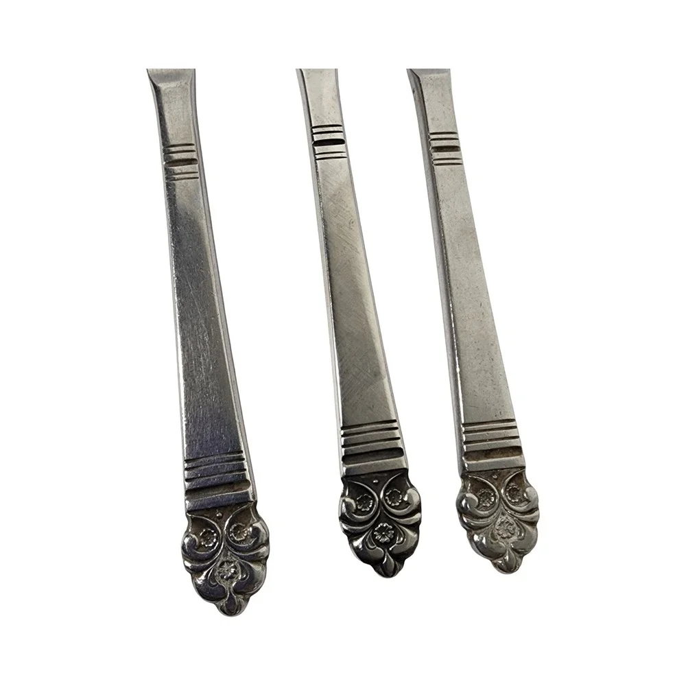 Rogers Stainless Japan Butter Knives Set of 3 Ornate‎ Handle Dining Flatware
